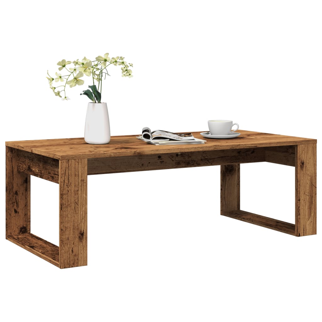 Table basse aspect bois de récupération 102x50x35 cm en bois