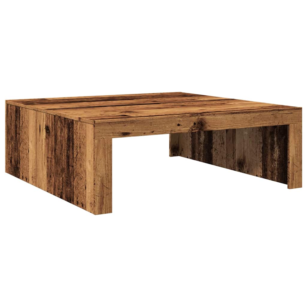 Table basse aspect bois de récupération 100x100x35 cm en bois