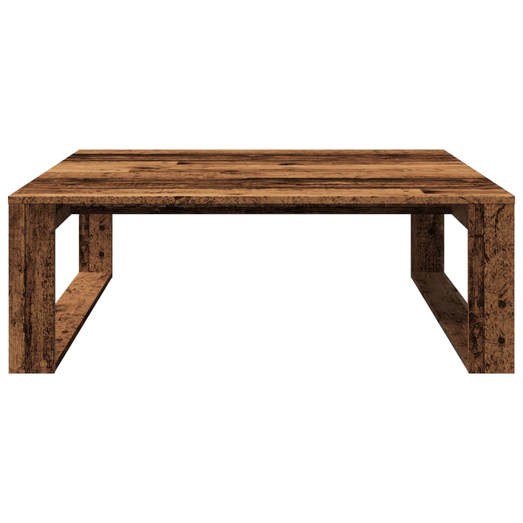 Table basse aspect bois de récupération 100x100x35 cm en bois