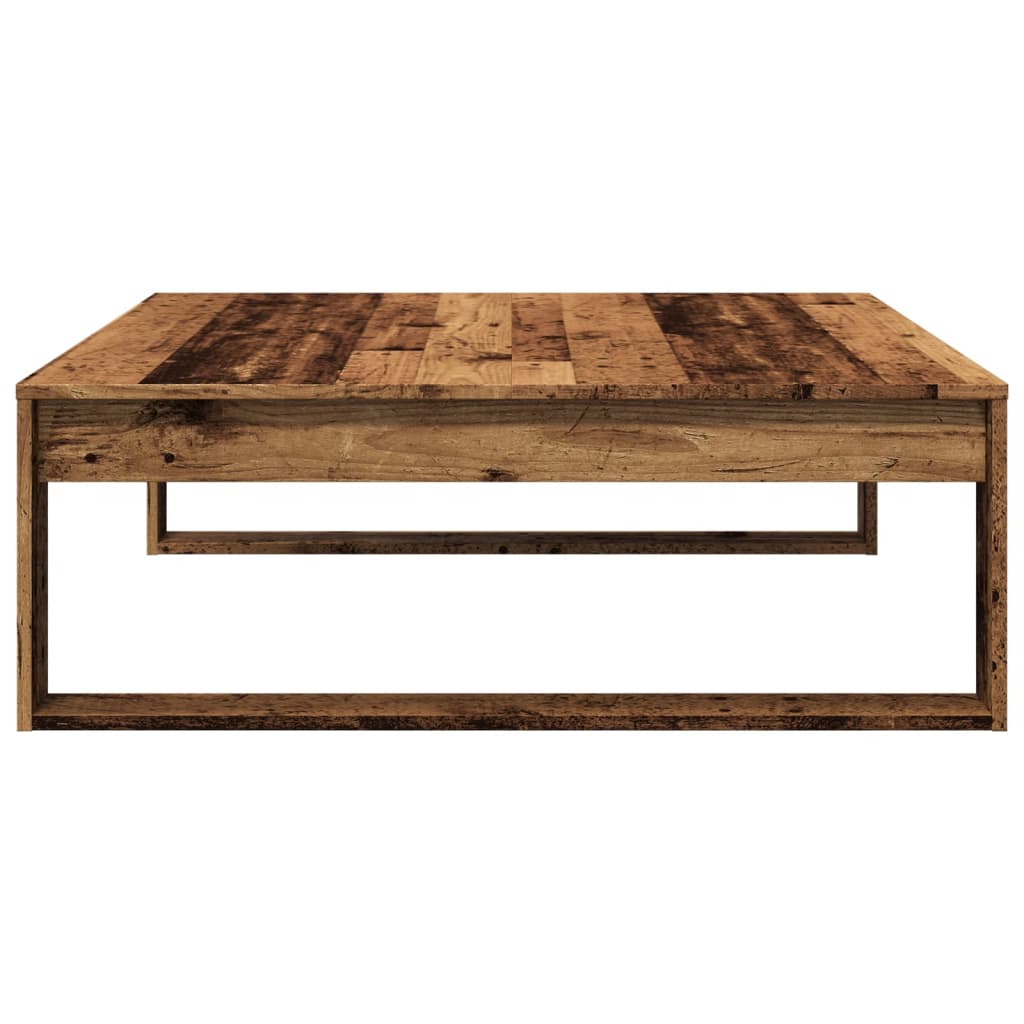 Table basse aspect bois de récupération 100x100x35 cm en bois