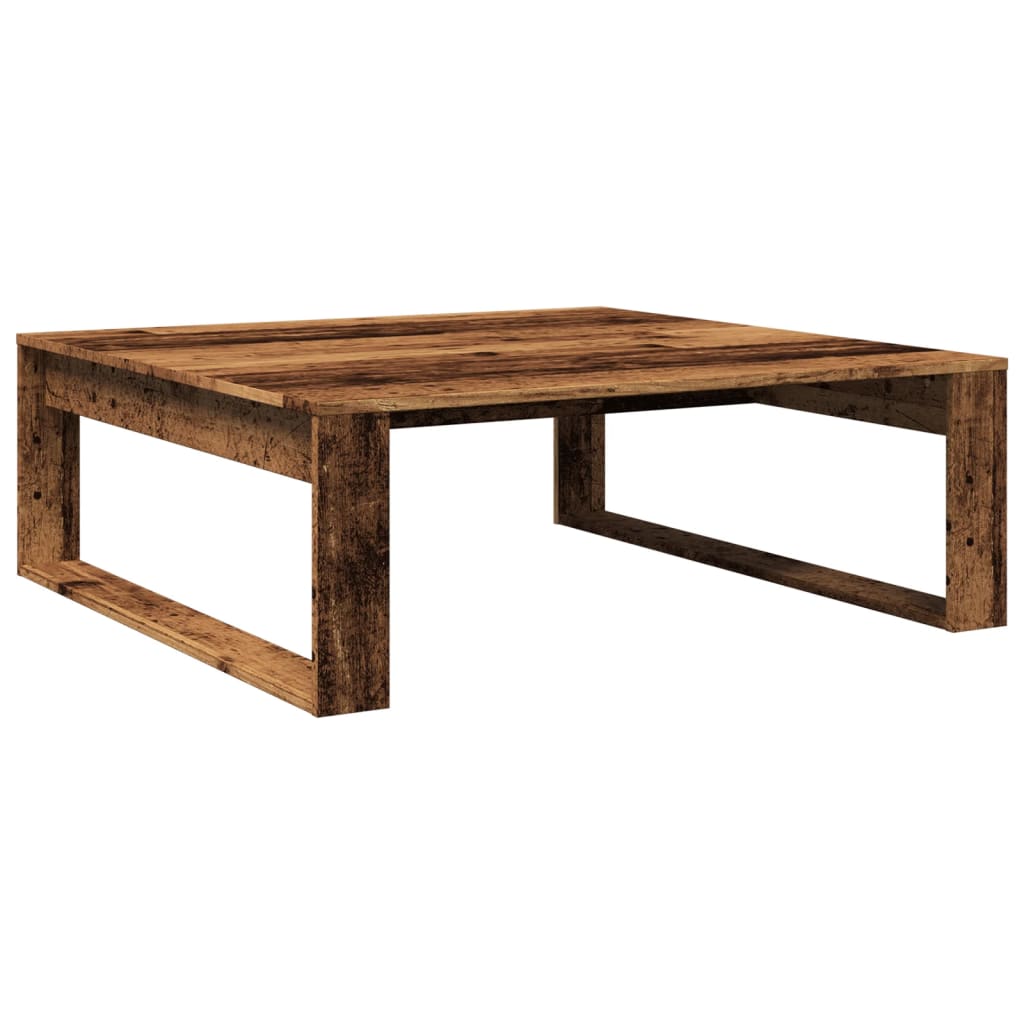 Table basse aspect bois de récupération 100x100x35 cm en bois