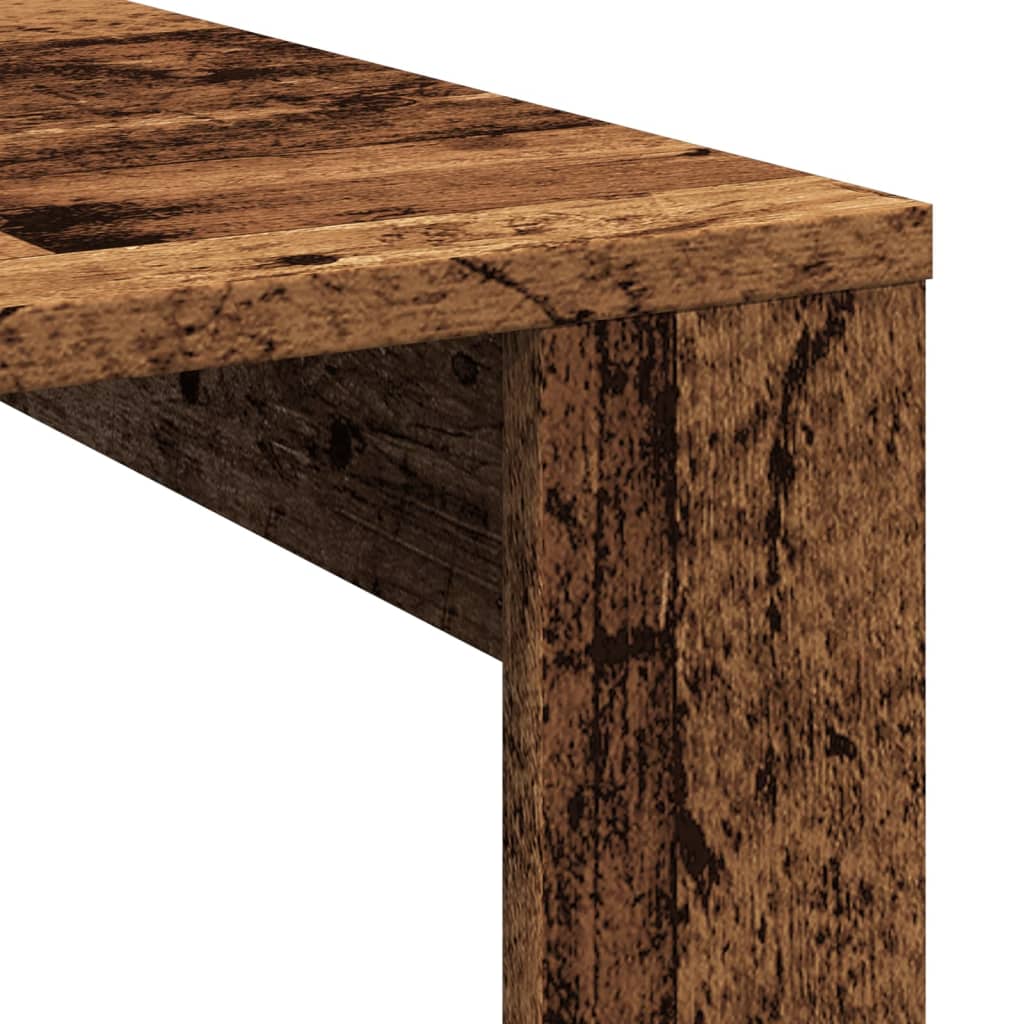 Table basse aspect bois de récupération 100x100x35 cm en bois