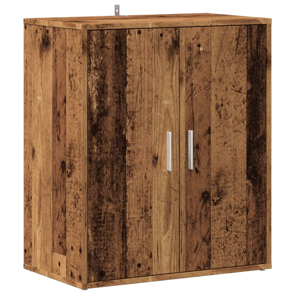 Étagère à chaussures aspect bois recyclé 60x35x70 cm matériau bois