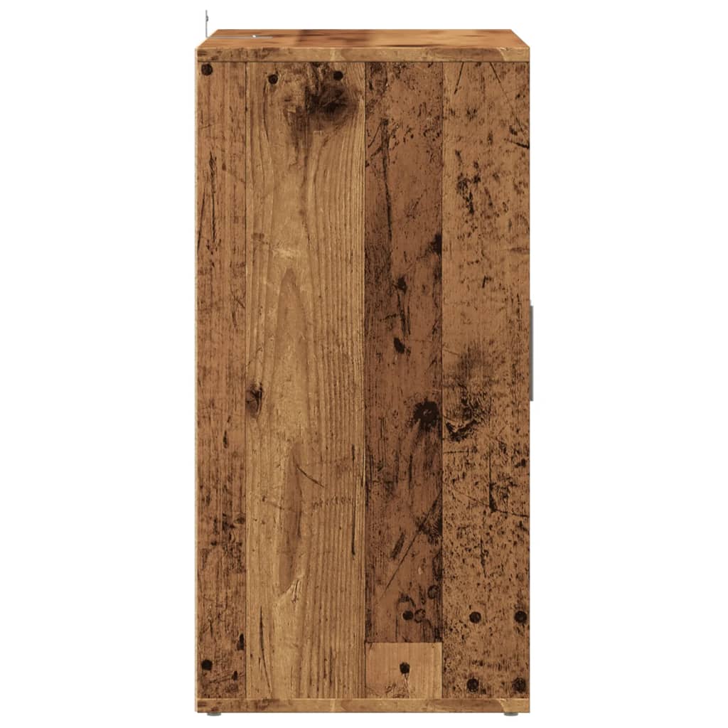 Étagère à chaussures aspect bois recyclé 60x35x70 cm matériau bois