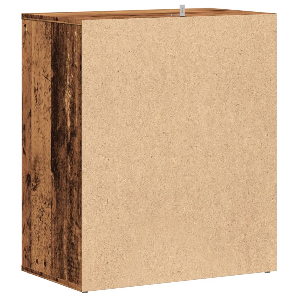 Étagère à chaussures aspect bois recyclé 60x35x70 cm matériau bois