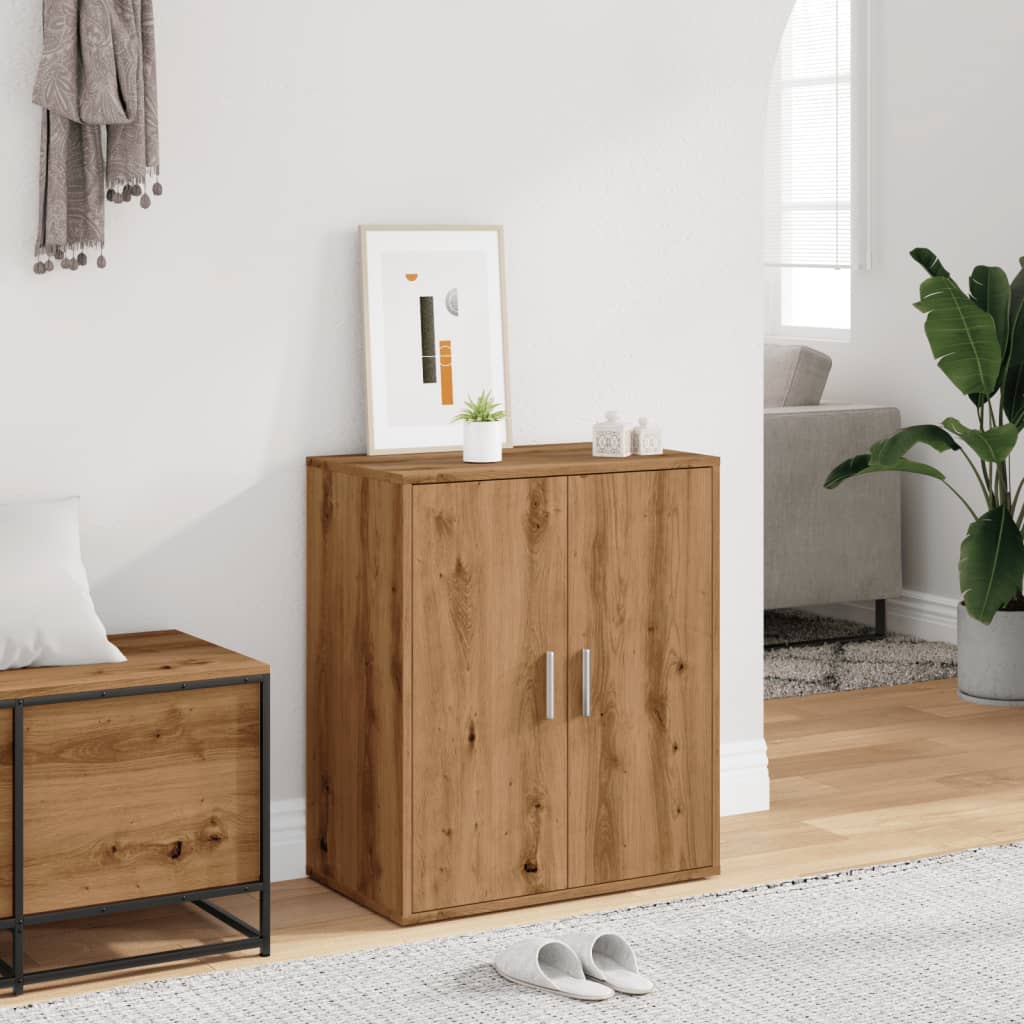 Étagère à chaussures Artisan en chêne 60x35x70 cm en bois