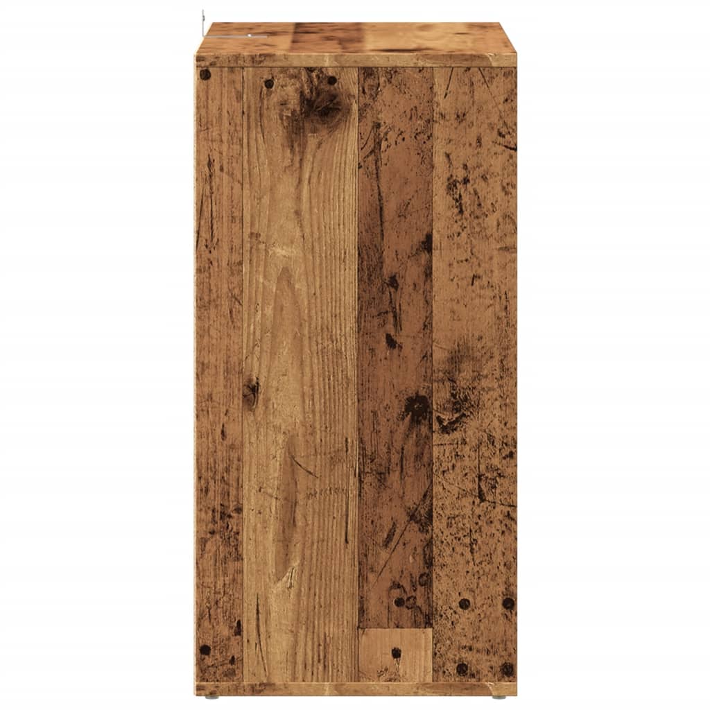 Étagère à chaussures aspect bois recyclé 60x35x70 cm matériau bois