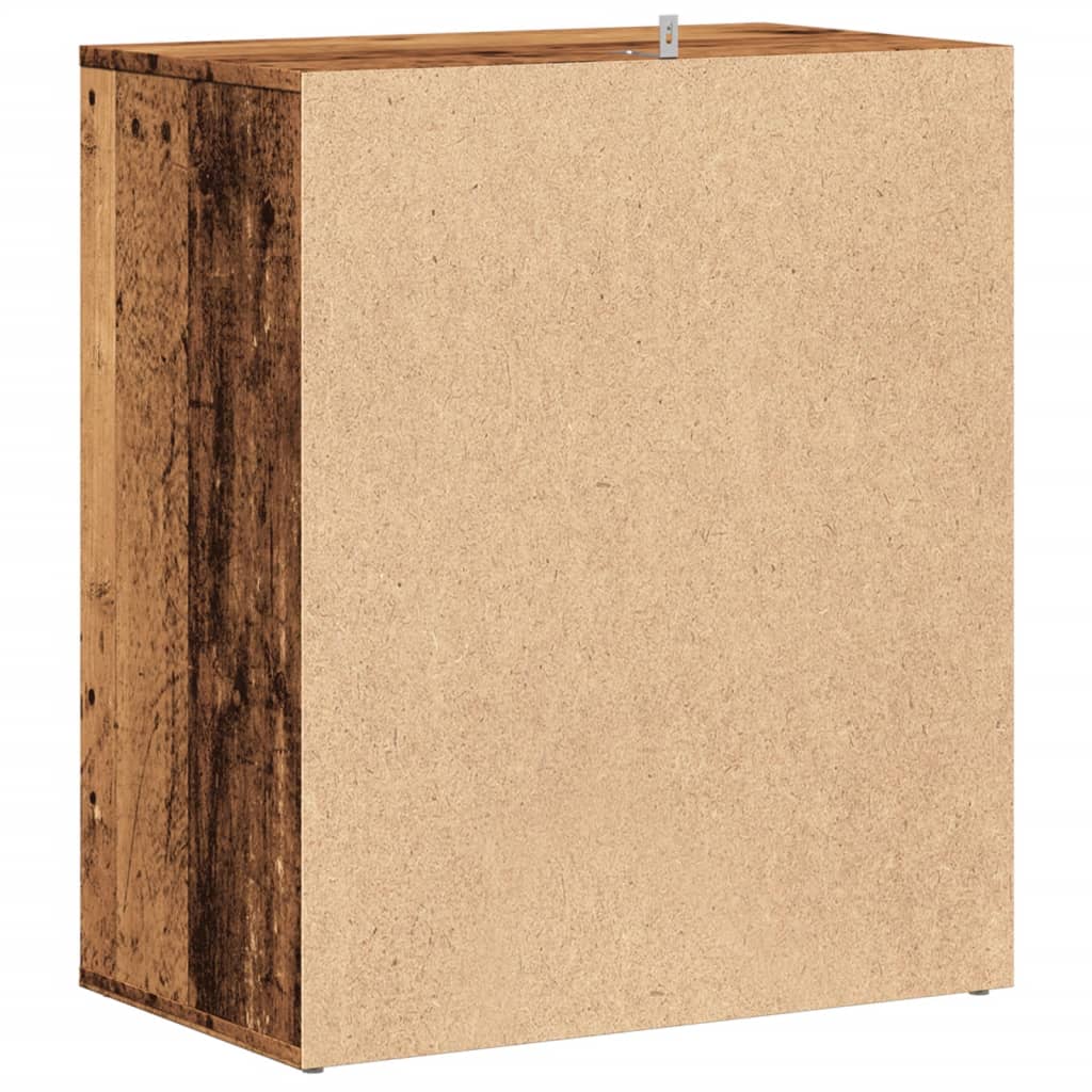 Étagère à chaussures aspect bois recyclé 60x35x70 cm matériau bois