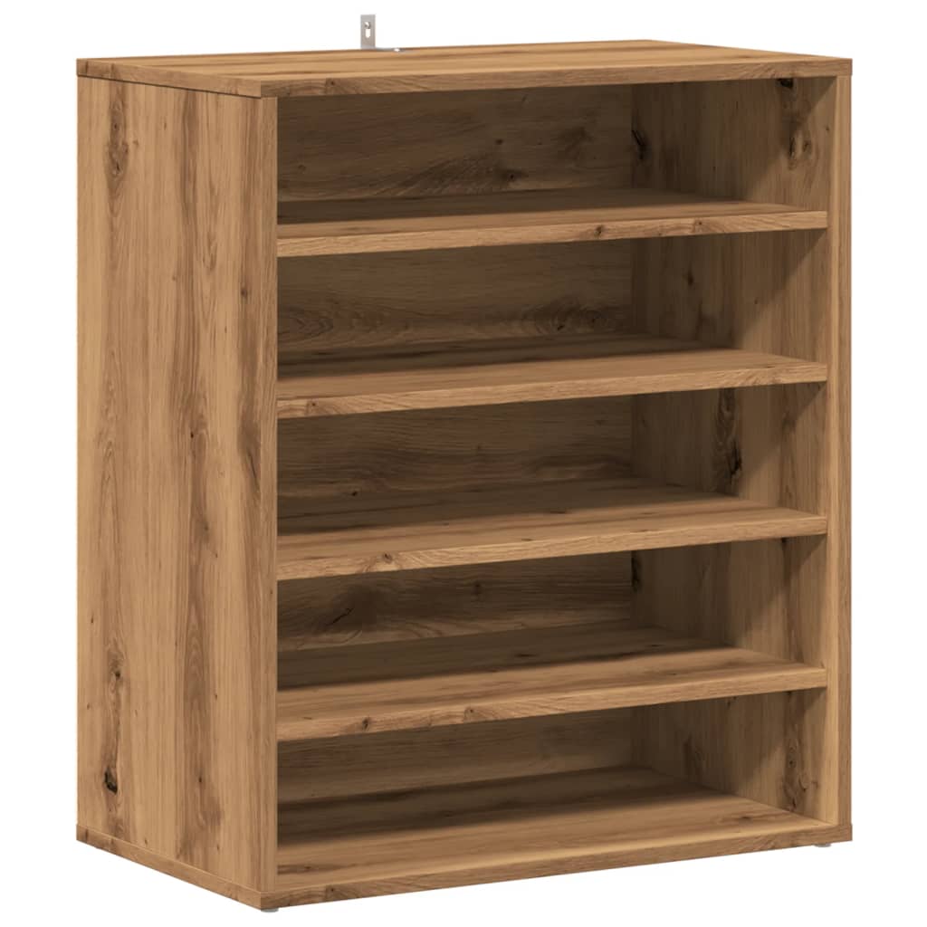 Étagère à chaussures Artisan en chêne 60x35x70 cm en bois