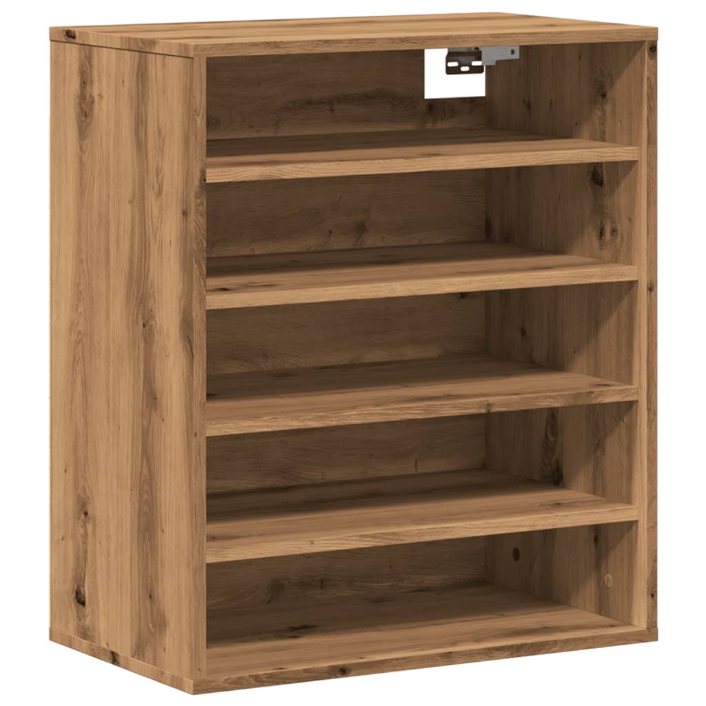 Étagère à chaussures Artisan en chêne 60x35x70 cm en bois
