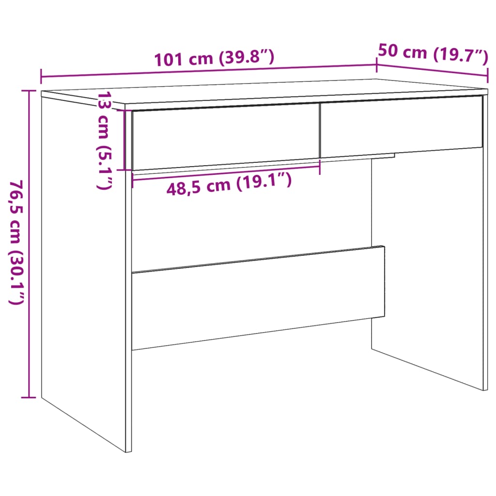 Desk old wood look 101x50x76.5 cm wood material