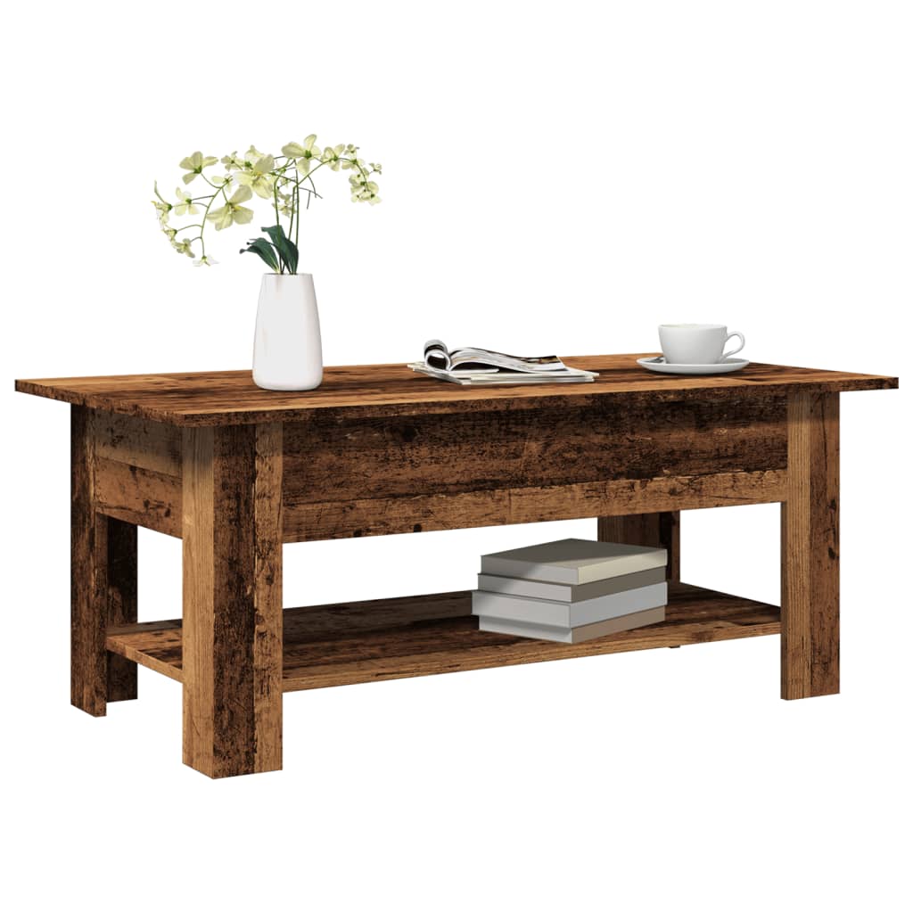 Table basse aspect bois de récupération 102x55x42 cm en bois