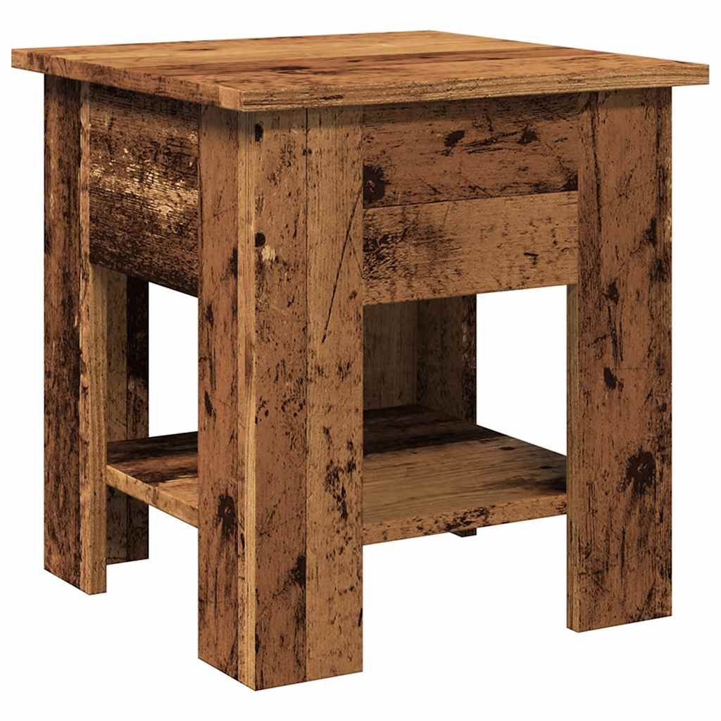 Table basse aspect bois récupéré 40x40x42 cm matériau bois