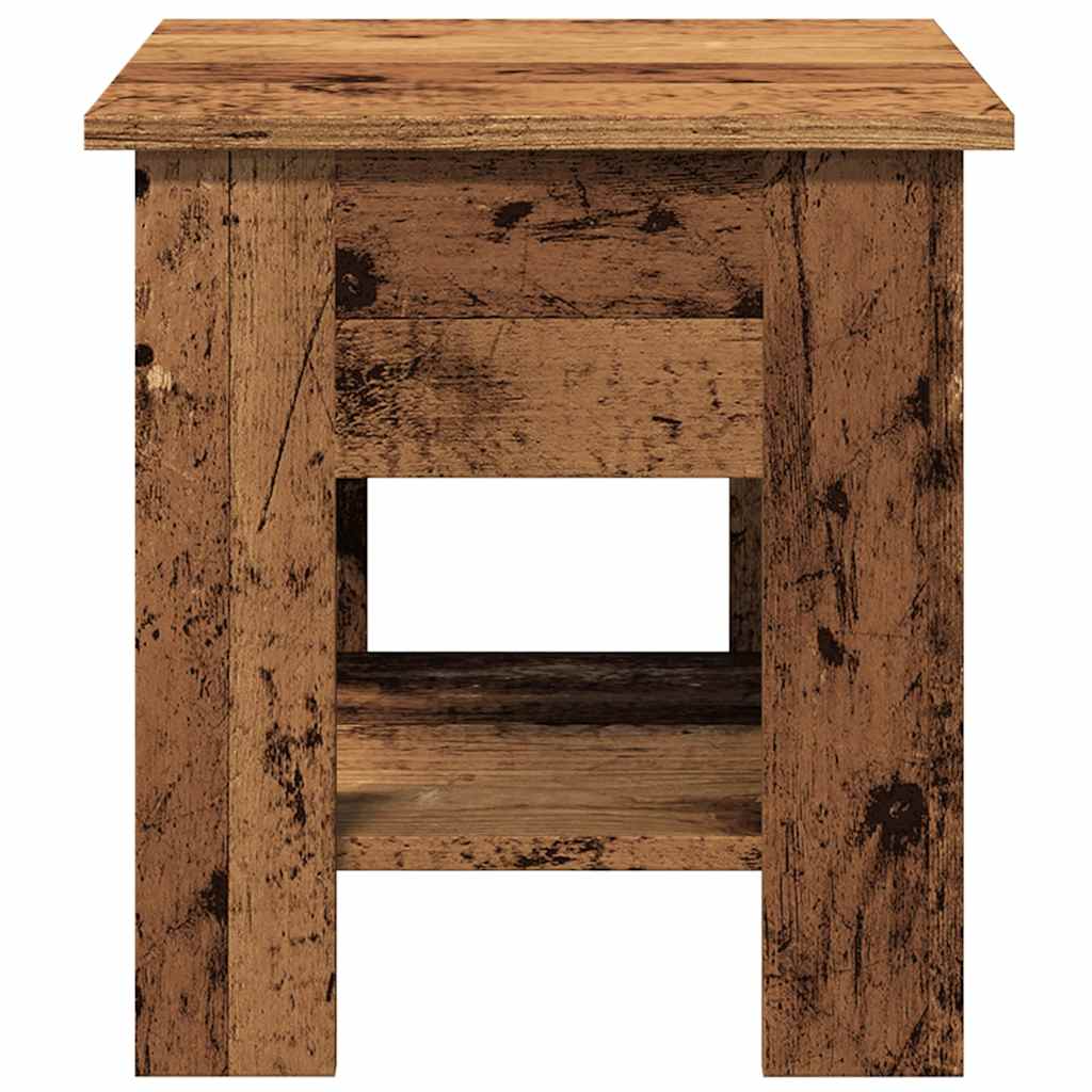 Table basse aspect bois récupéré 40x40x42 cm matériau bois