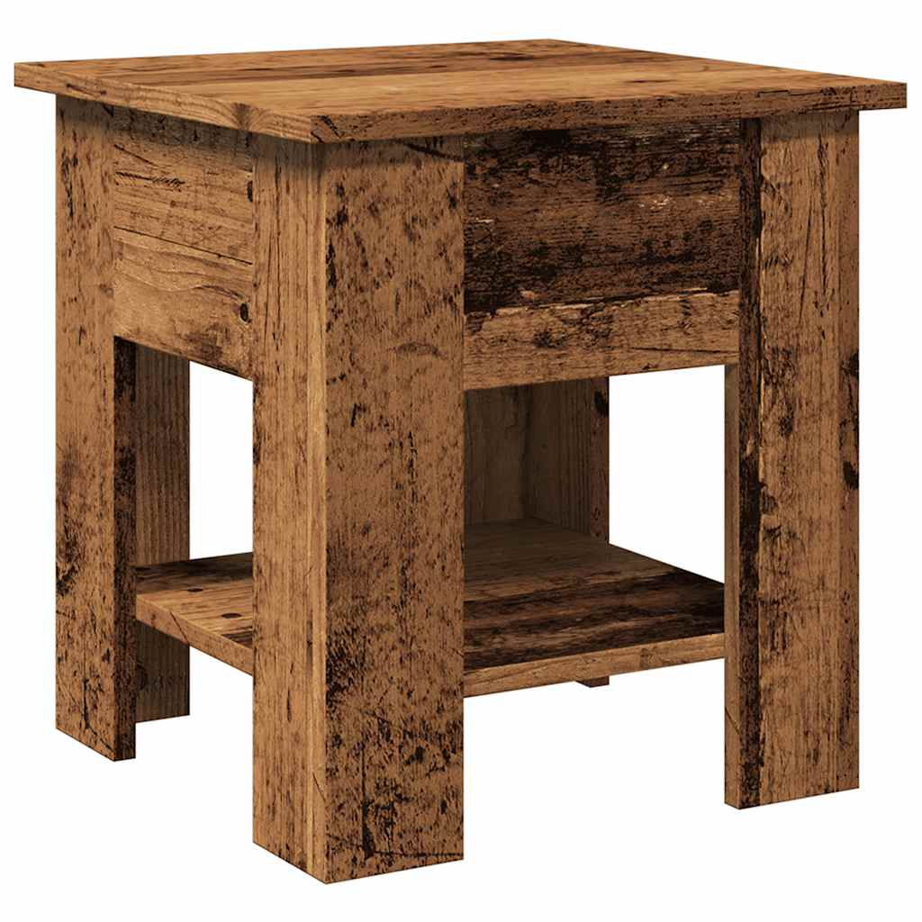 Table basse aspect bois récupéré 40x40x42 cm matériau bois