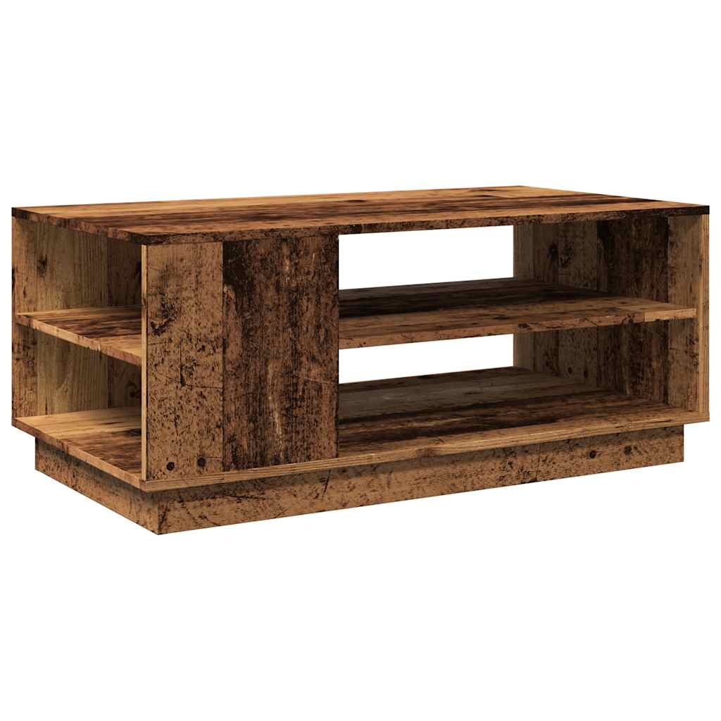 Table basse aspect bois récupéré 102x55x43 cm matériau bois