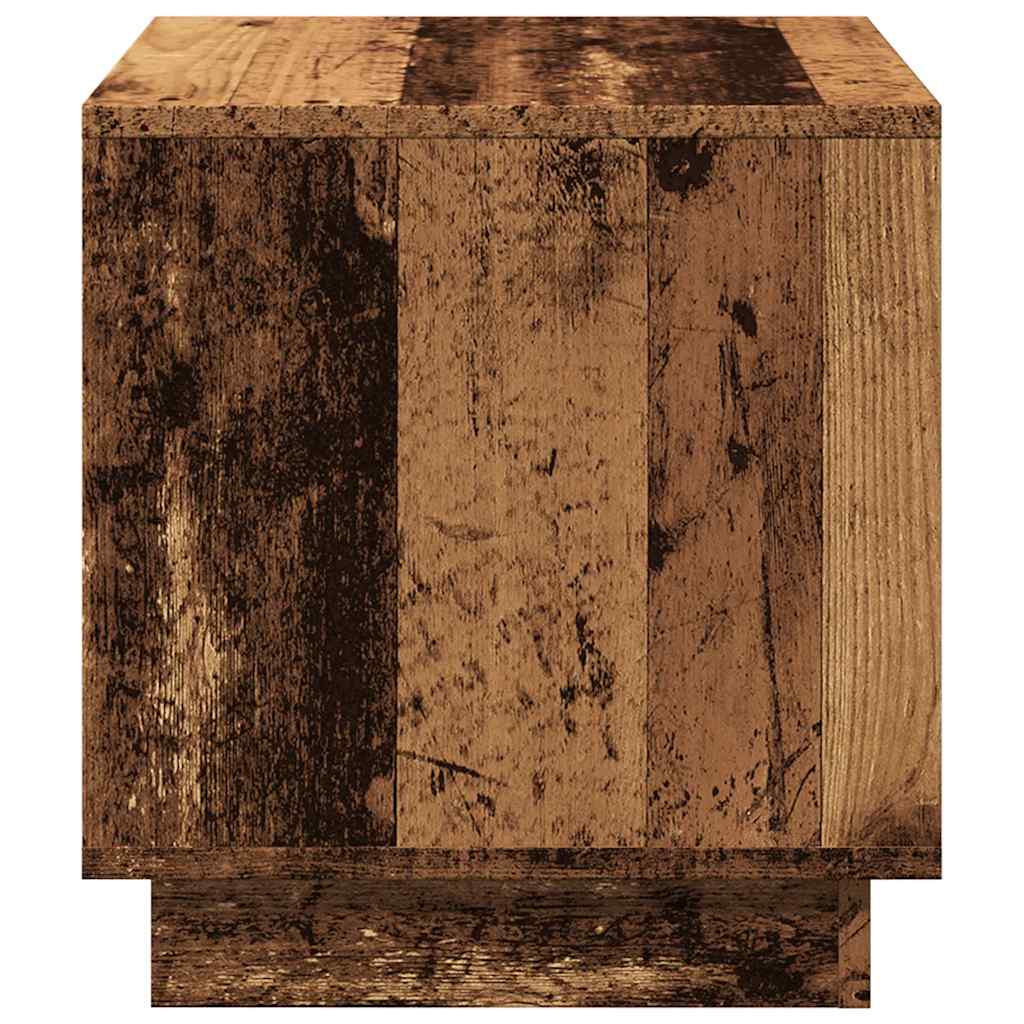 Table basse aspect bois récupéré 40x40x43 cm matériau bois