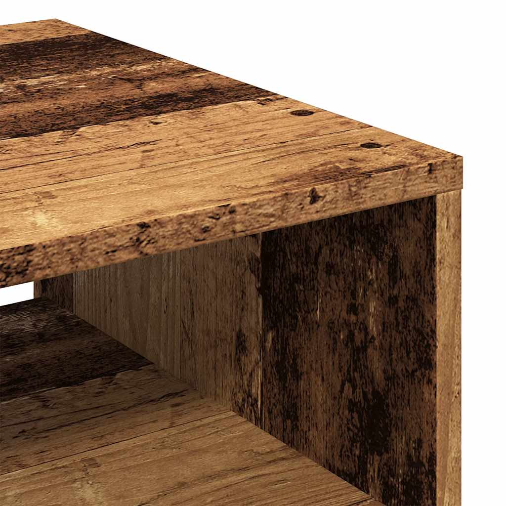 Table basse aspect bois récupéré 40x40x43 cm matériau bois