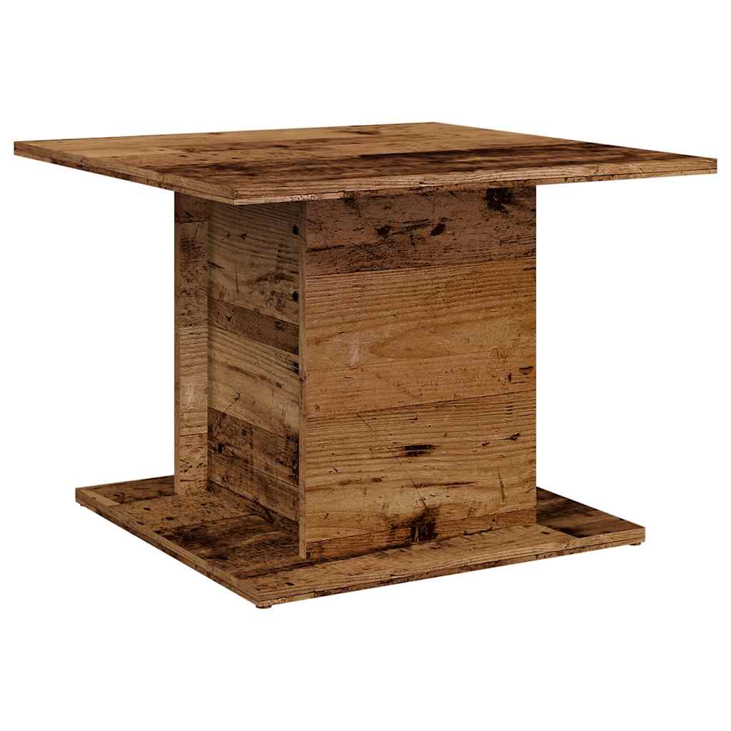 Table basse aspect bois récupéré 55,5x55,5x40 cm matériau bois