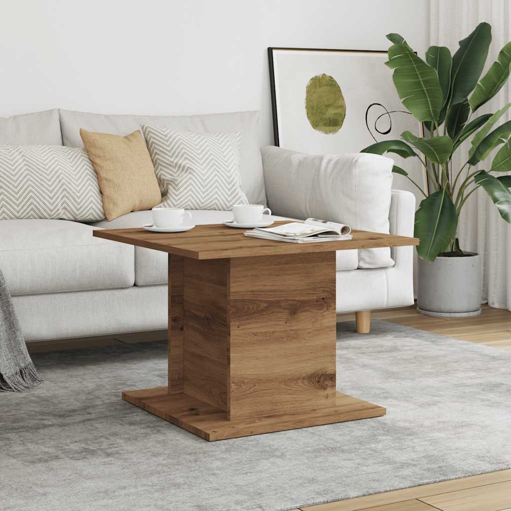Table basse Artisan en chêne 55,5x55,5x40 cm matériau bois