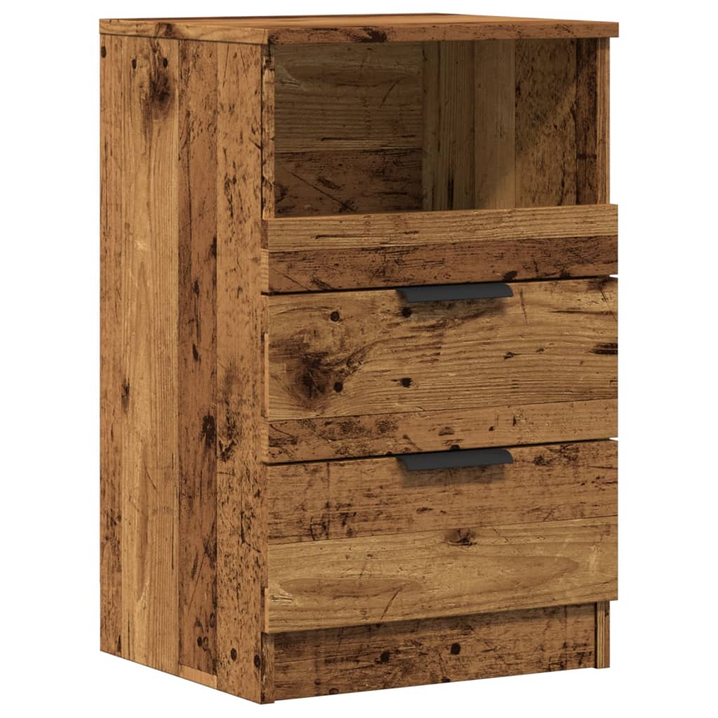 Bedside tables 2 pcs. Old wood look 40x36x65 cm wood material