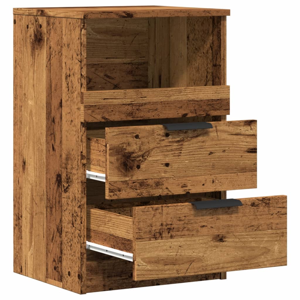 Bedside tables 2 pcs. Old wood look 40x36x65 cm wood material