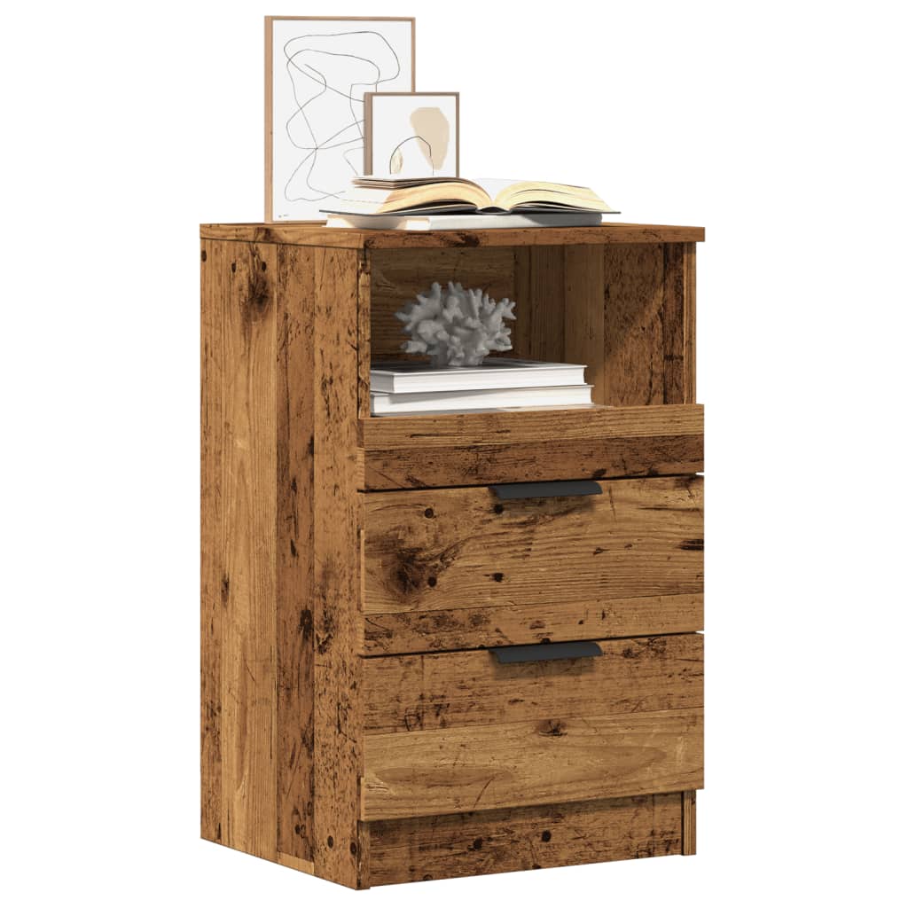 Bedside tables 2 pcs. Old wood look 40x36x65 cm wood material