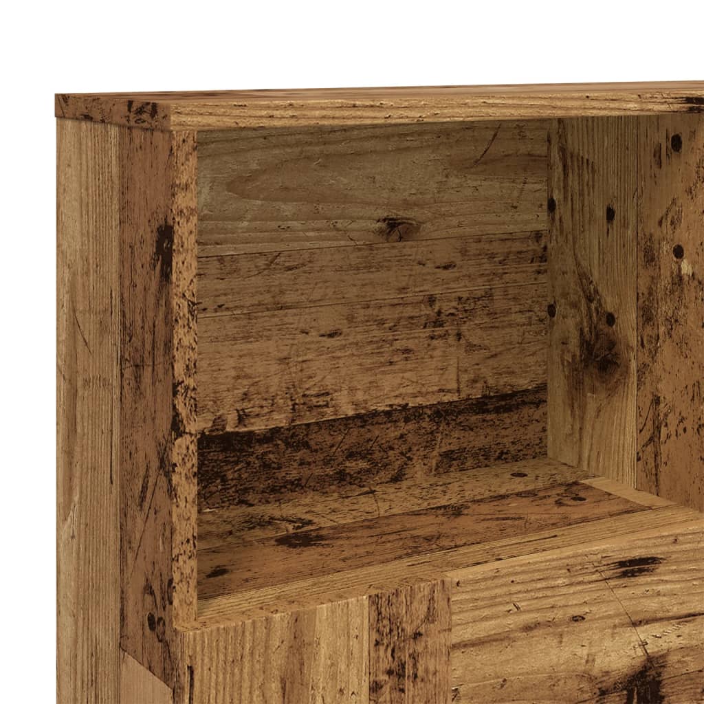 Bed headboard with shelves old wood look 120x19x103.5 cm