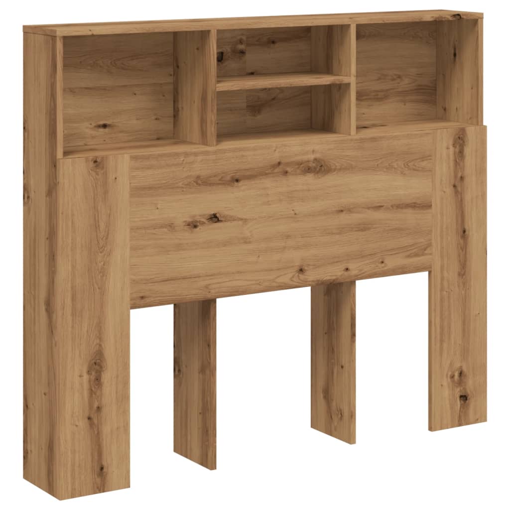 Bed headboard with shelves Artisan oak 120x19x103.5 cm