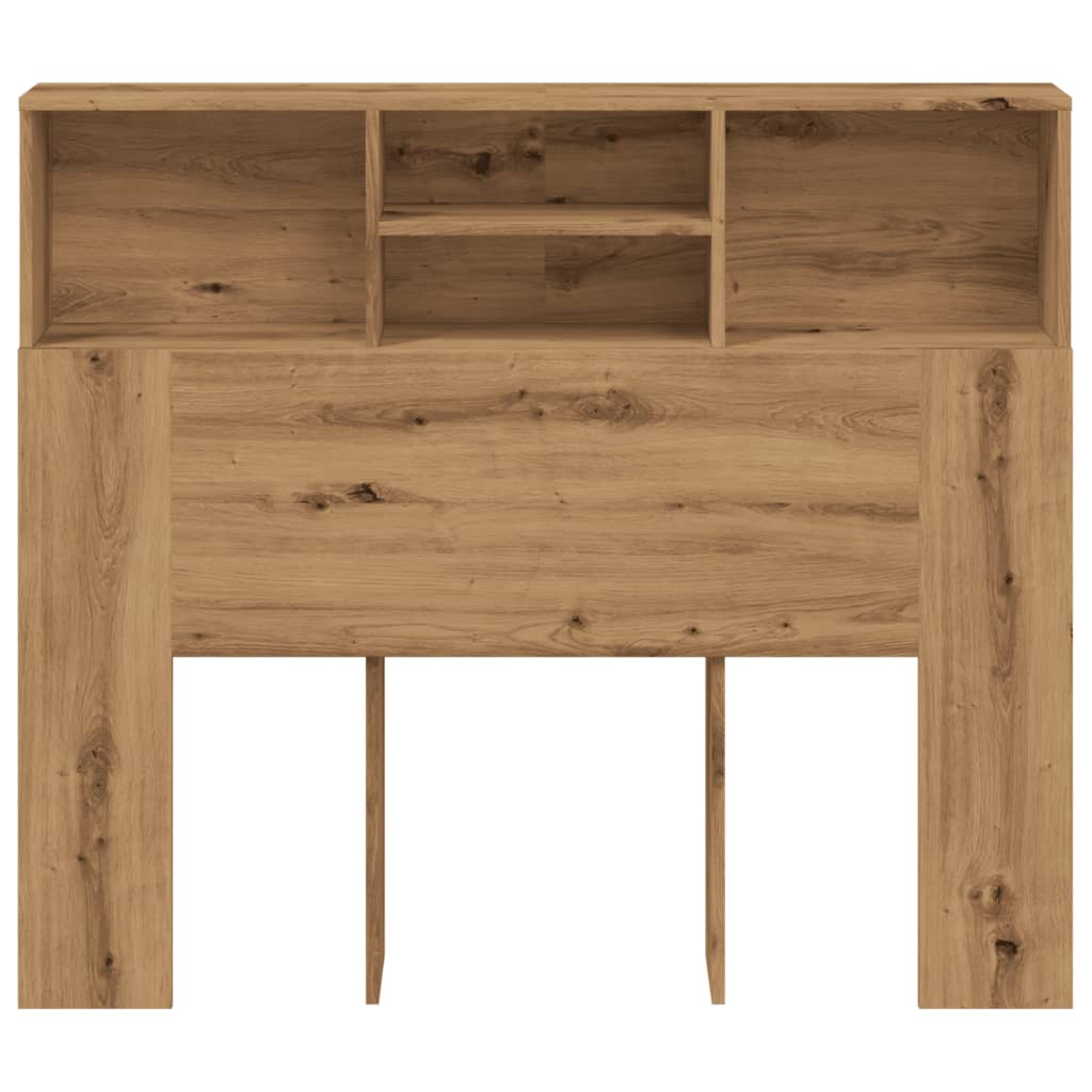 Bed headboard with shelves Artisan oak 120x19x103.5 cm