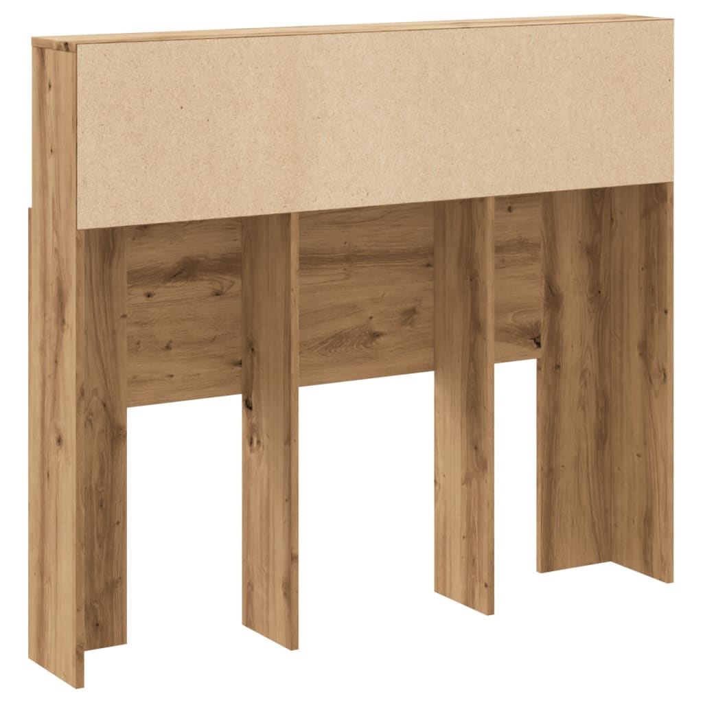 Bed headboard with shelves Artisan oak 120x19x103.5 cm