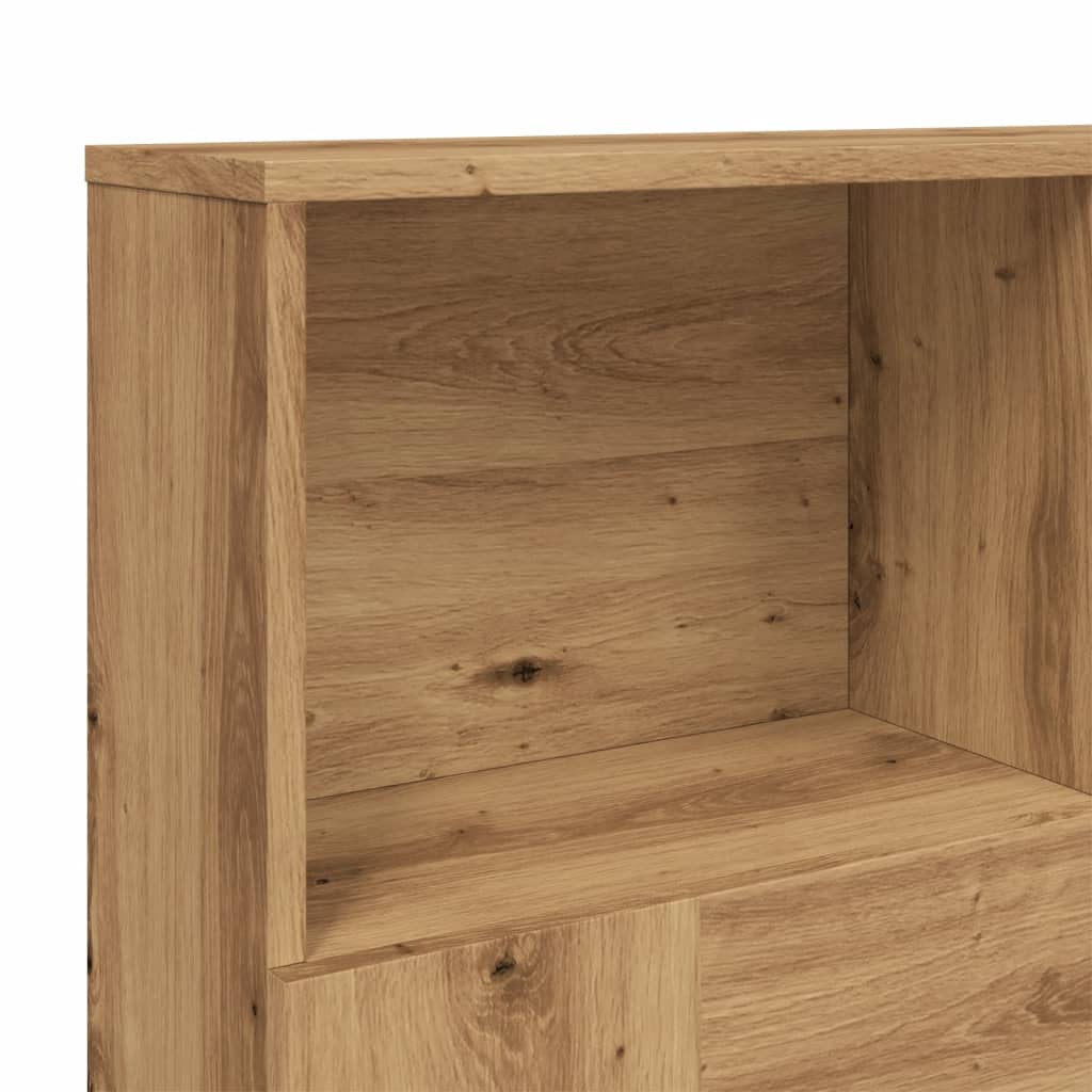 Bed headboard with shelves Artisan oak 120x19x103.5 cm