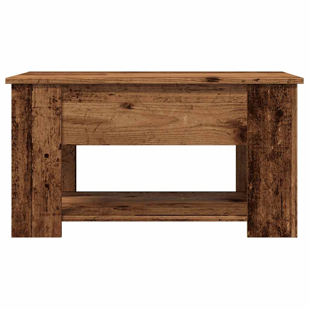Table basse aspect bois récupéré 79x49x41 cm matériau bois