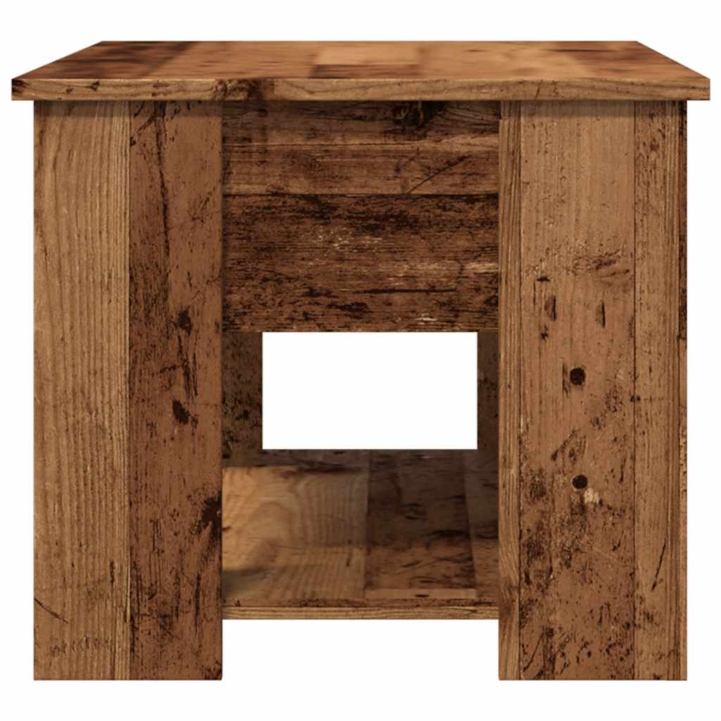 Table basse aspect bois récupéré 79x49x41 cm matériau bois