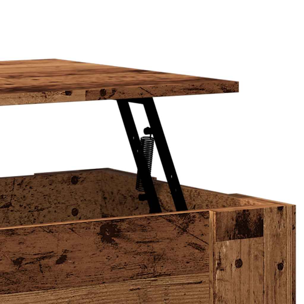Table basse aspect bois récupéré 79x49x41 cm matériau bois