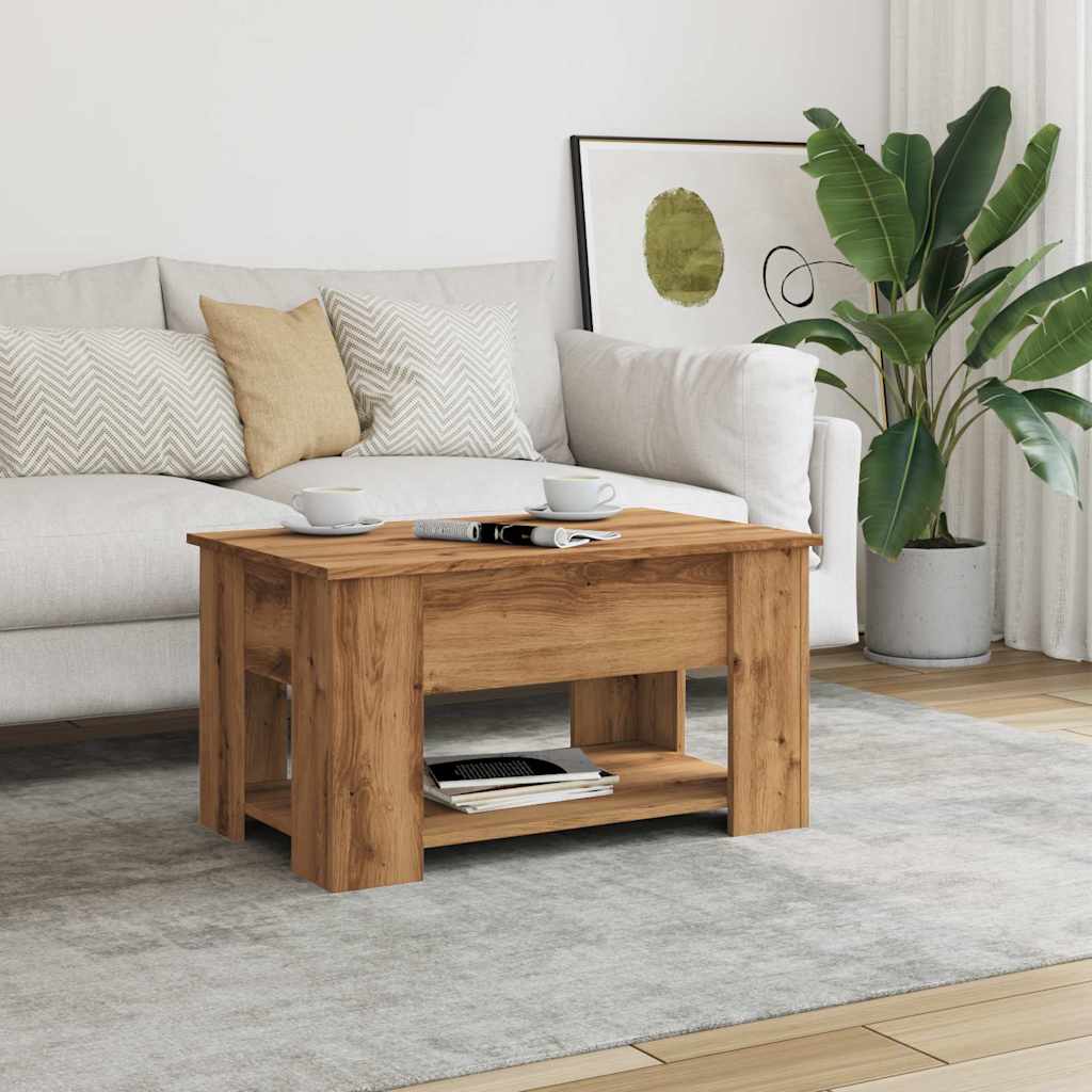 Table basse Artisan en chêne 79x49x41 cm matériau bois