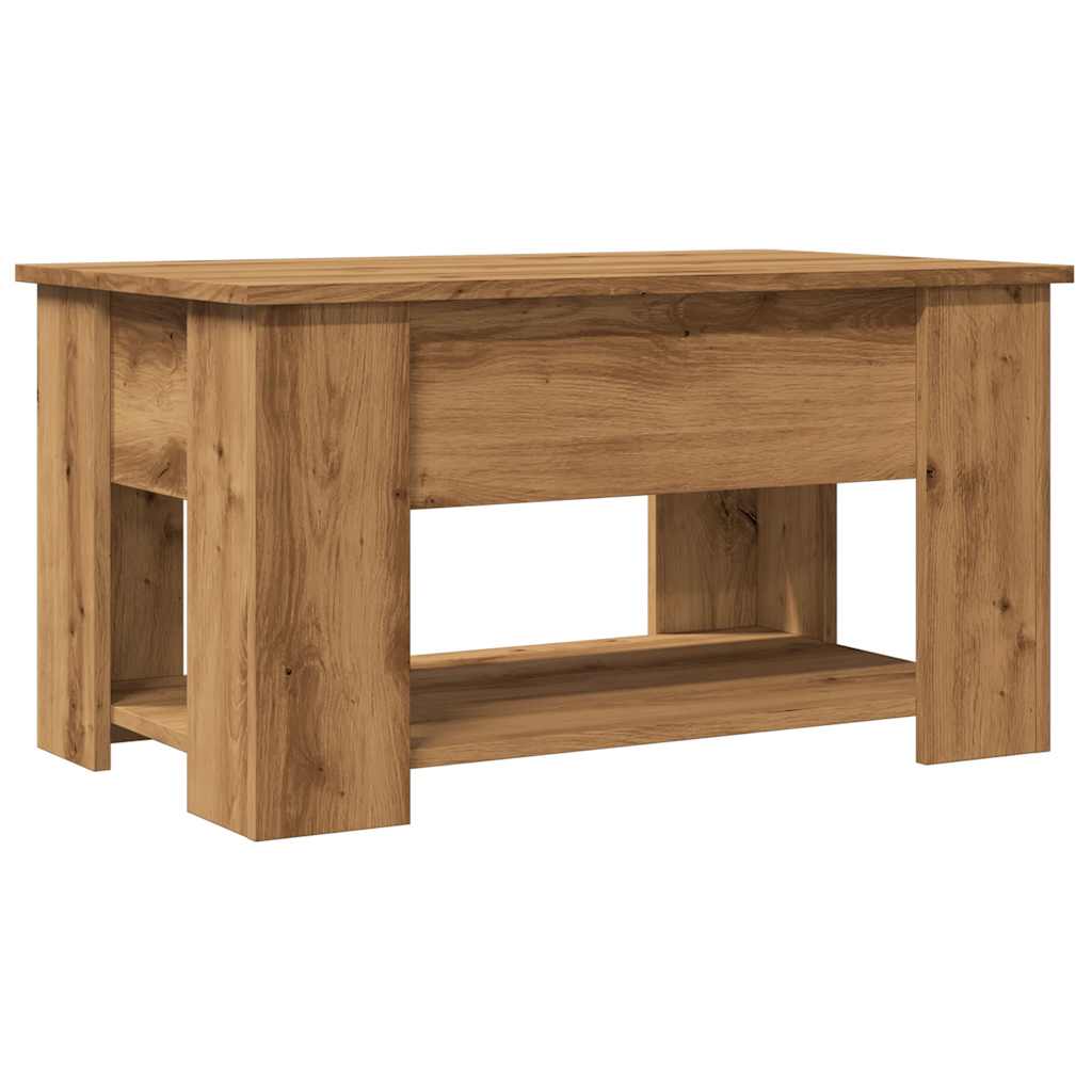 Table basse Artisan en chêne 79x49x41 cm matériau bois