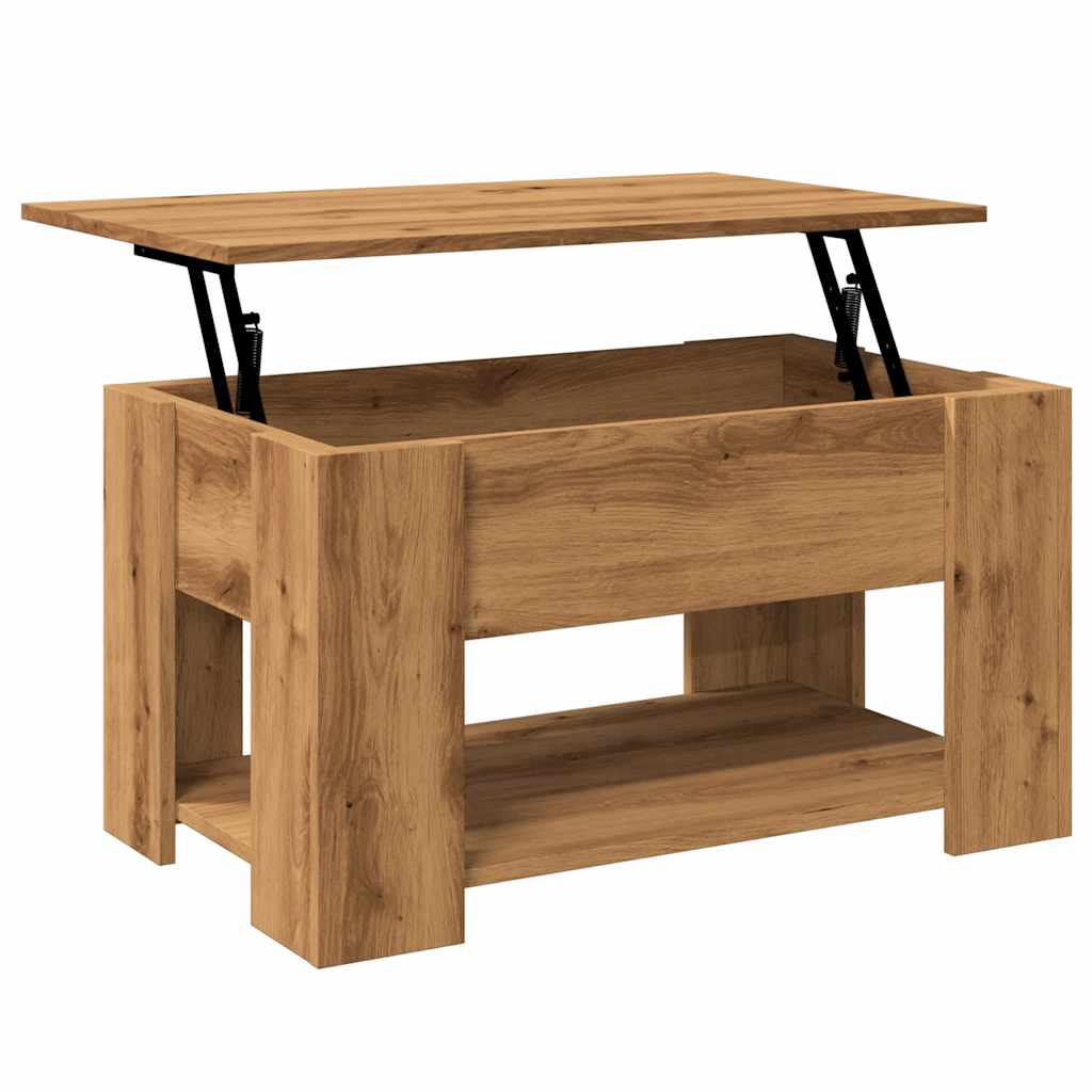 Table basse Artisan en chêne 79x49x41 cm matériau bois