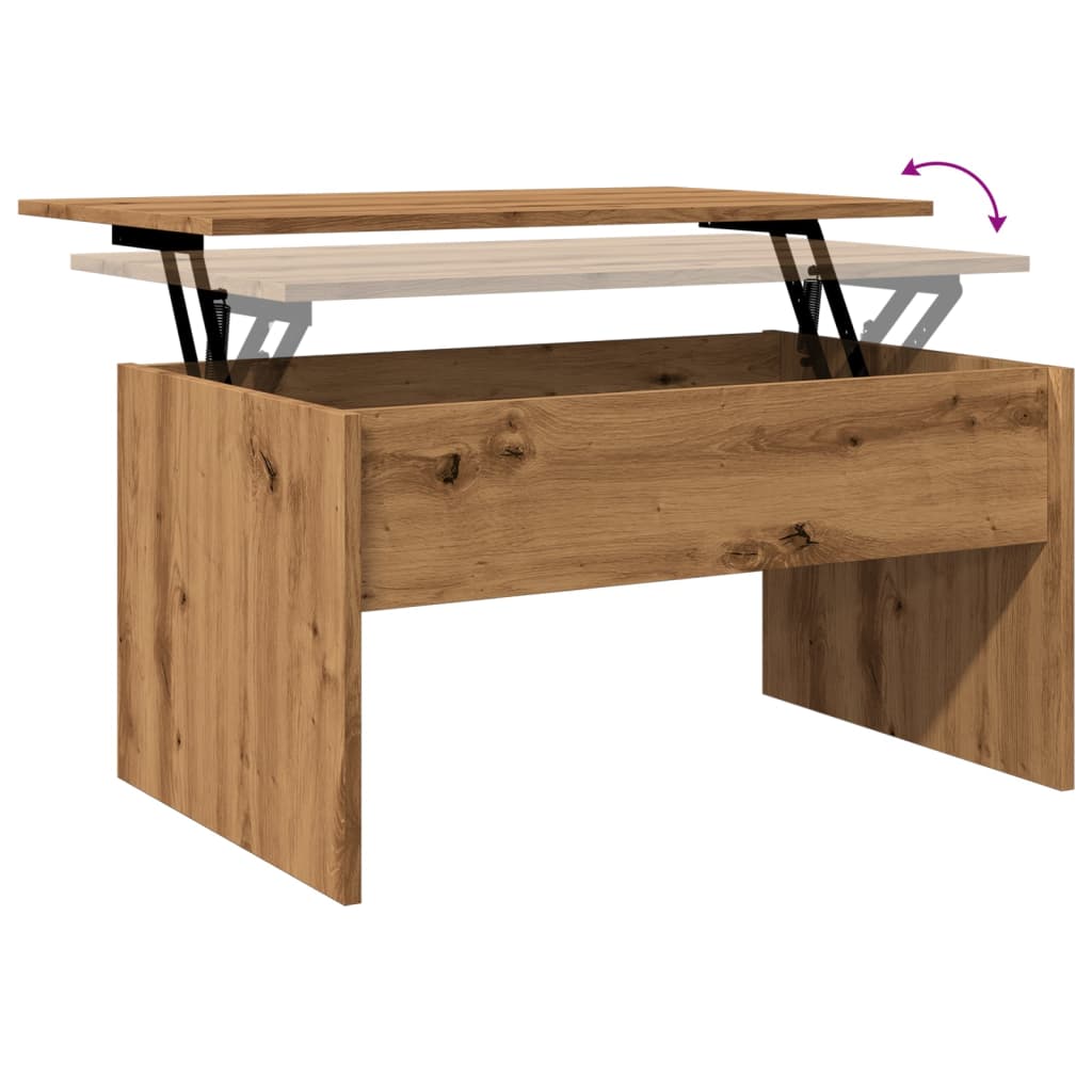Table basse artisanale en chêne 80x50,5x41,5 cm en bois