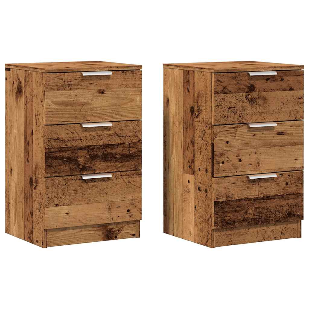 Bedside tables 2 pcs. Old wood look 40x36x65 cm wood material