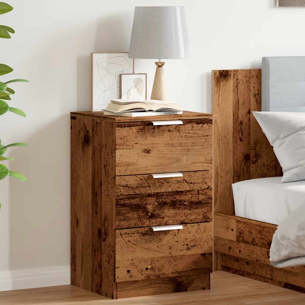 Bedside tables 2 pcs. Old wood look 40x36x65 cm wood material