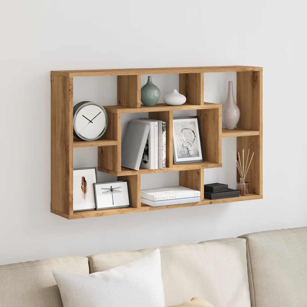 Wall shelf Artisan oak 85x16x52.5 cm wood material