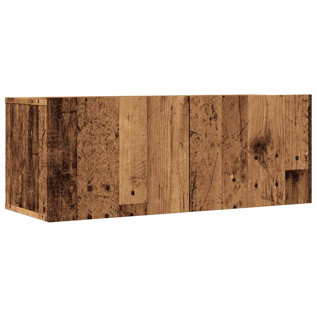 Meubles TV muraux, lot de 2, aspect bois de récupération, 80 x 30 x 30 cm