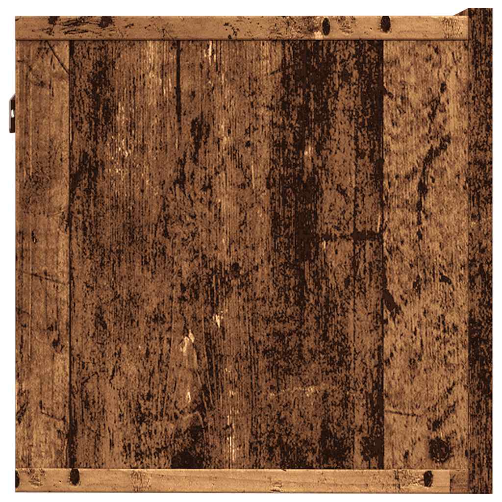 Meubles TV muraux, lot de 2, aspect bois de récupération, 80 x 30 x 30 cm