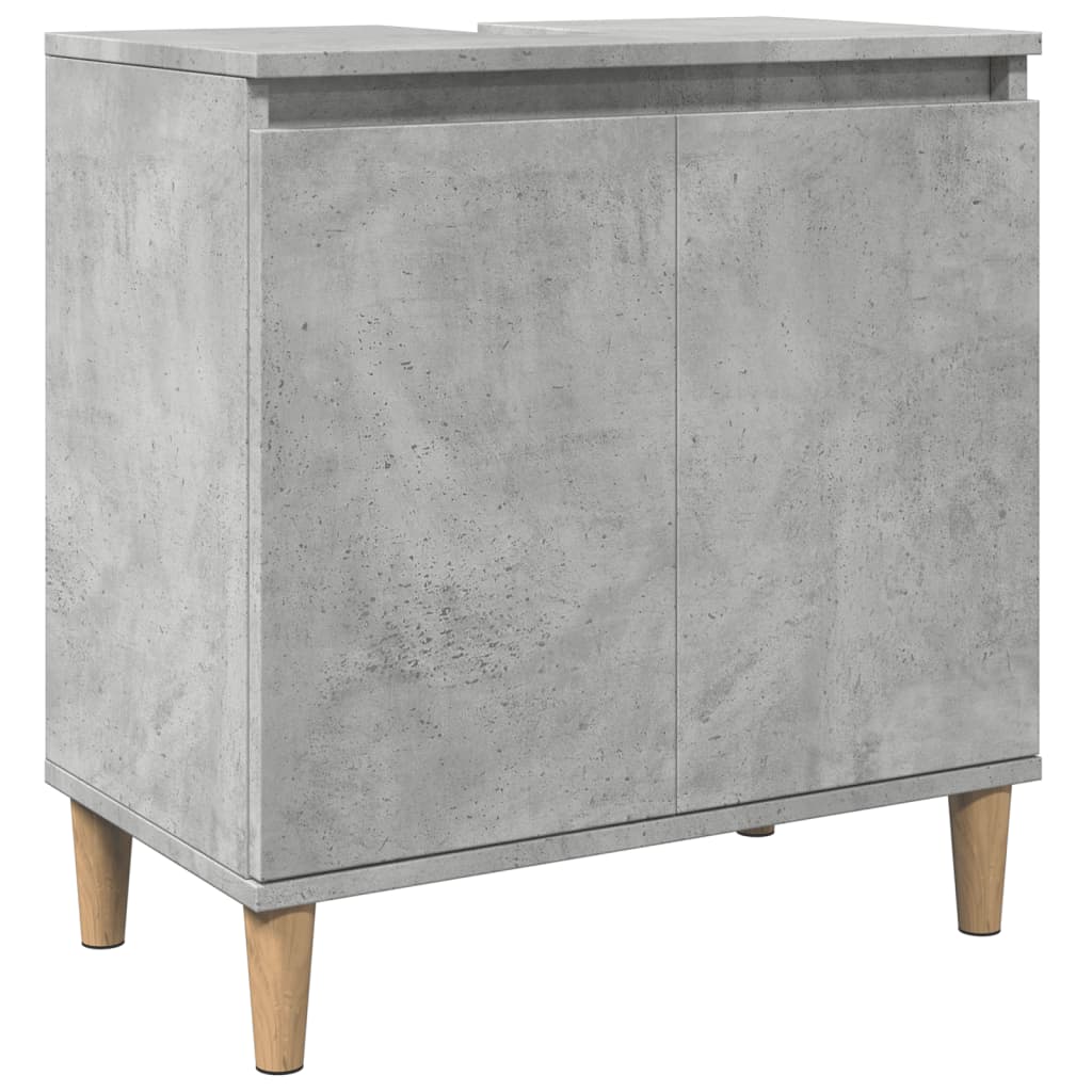 Washbasin base cabinet concrete grey 58x33x60 cm wood material