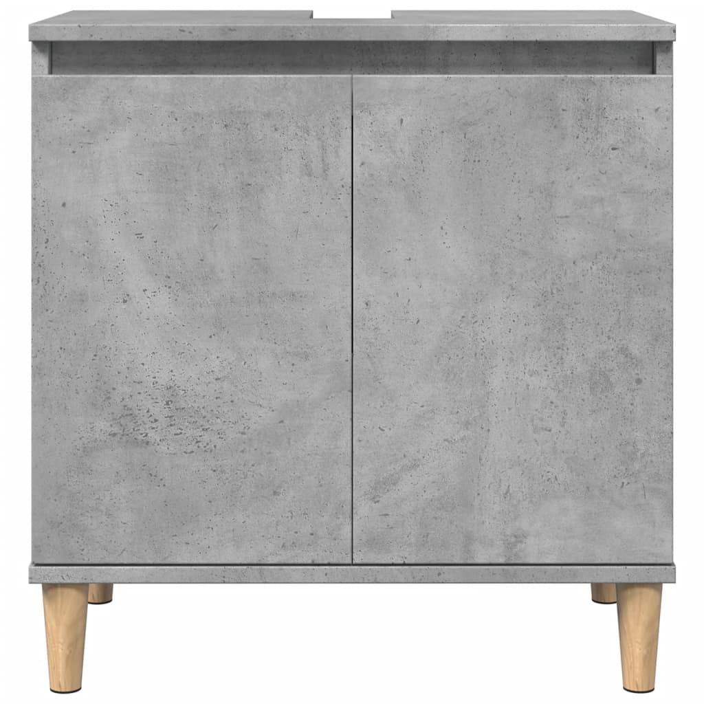 Washbasin base cabinet concrete grey 58x33x60 cm wood material