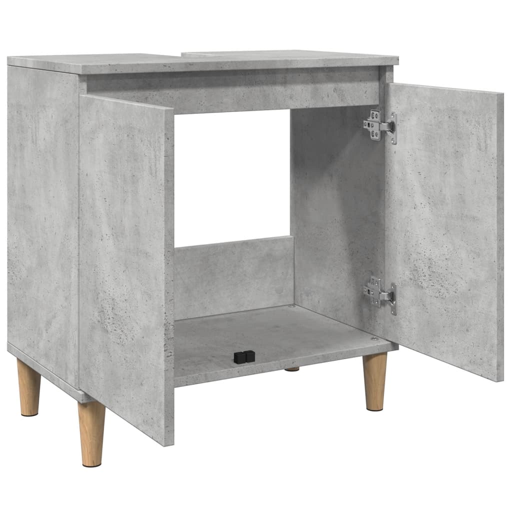 Washbasin base cabinet concrete grey 58x33x60 cm wood material