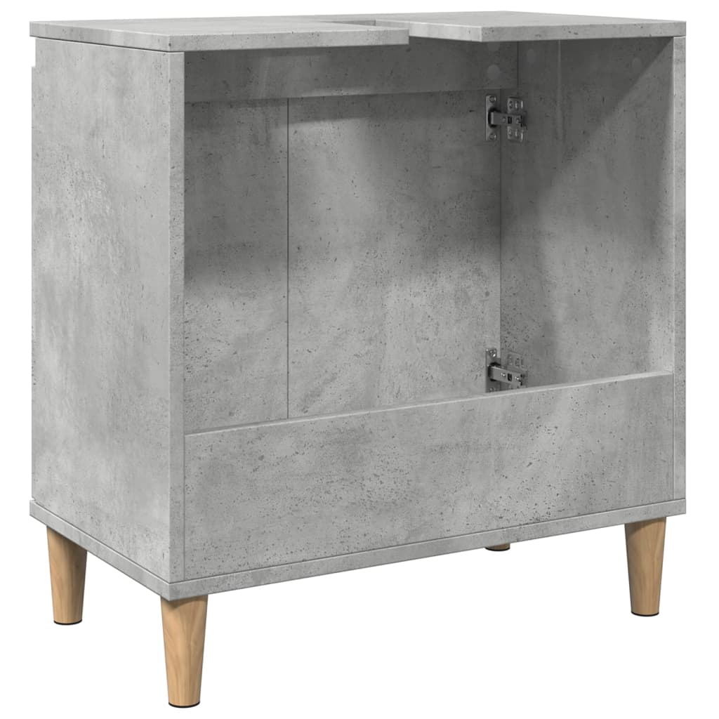 Washbasin base cabinet concrete grey 58x33x60 cm wood material