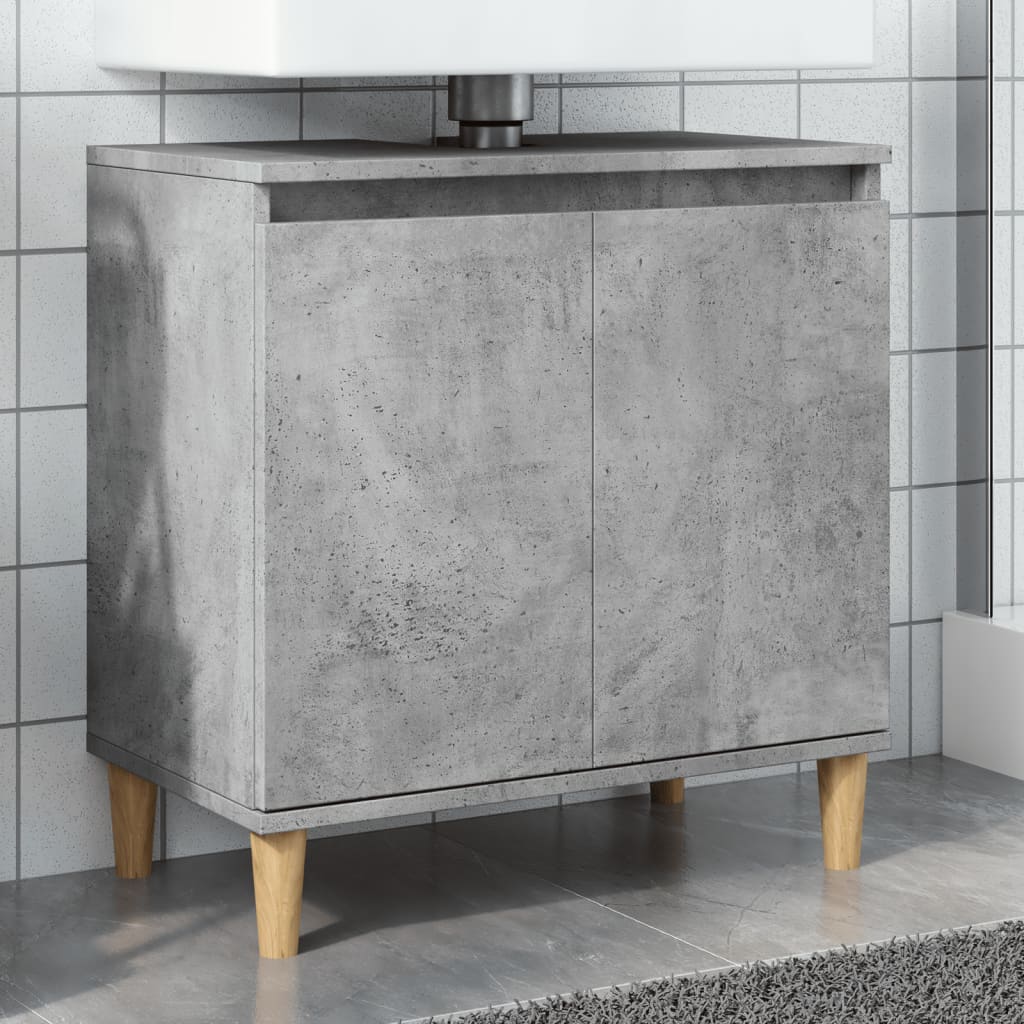 Washbasin base cabinet concrete grey 58x33x60 cm wood material