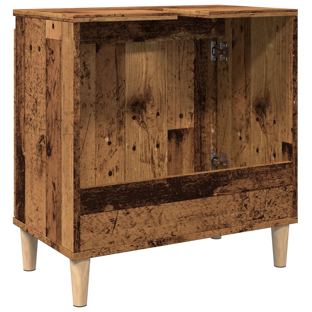 Washbasin base cabinet old wood look 58x33x60 cm wood material
